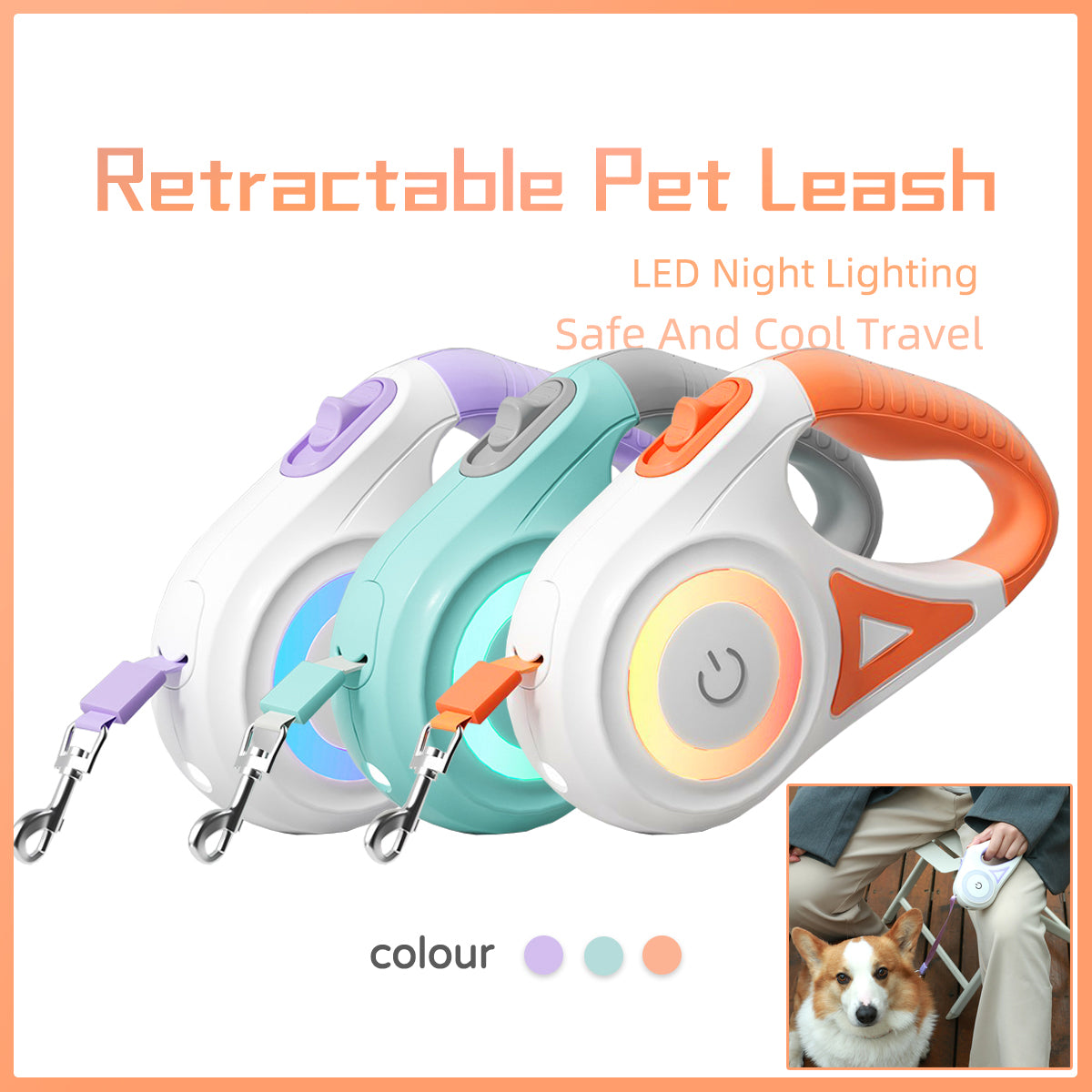 Retractable Dog Leash for Walking