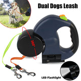 Retractable Dog Leash For Small Dogs Reflective Dual Pet Leash Lead 360 Swive