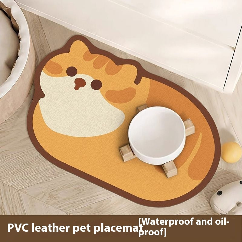 Cute Cartoon Food Mat Made of Leather