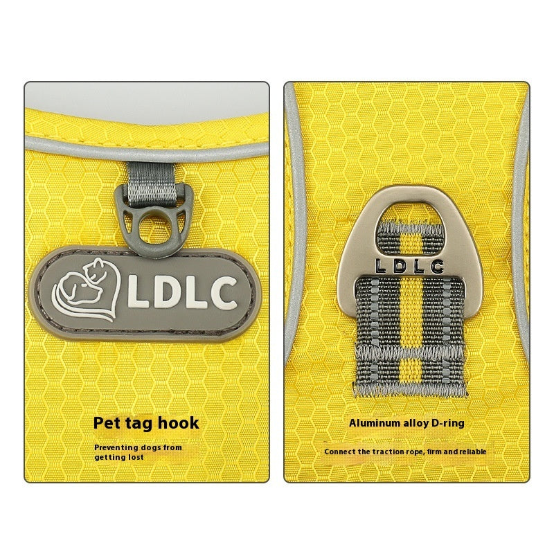 breathable-reflective-dog-harness-pet tag hook