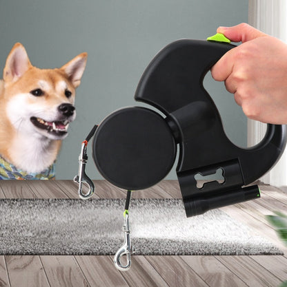 Retractable Double Dog Leash with LED Light
