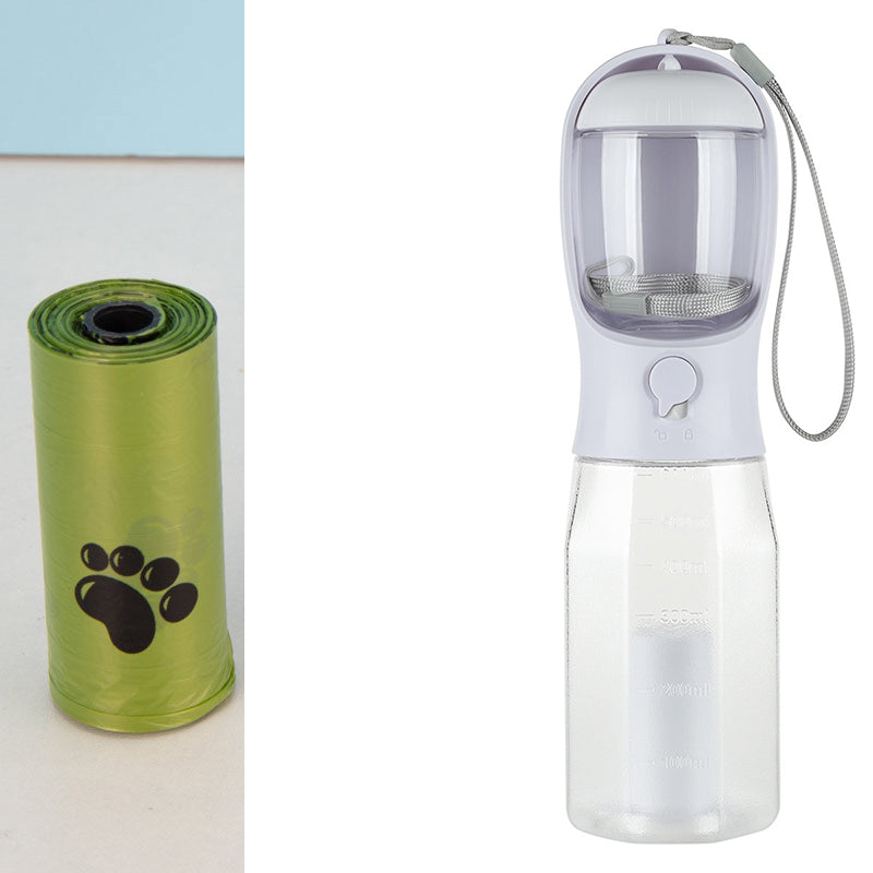 Portable Dog Water Bottle with Waste Bag Dispenser