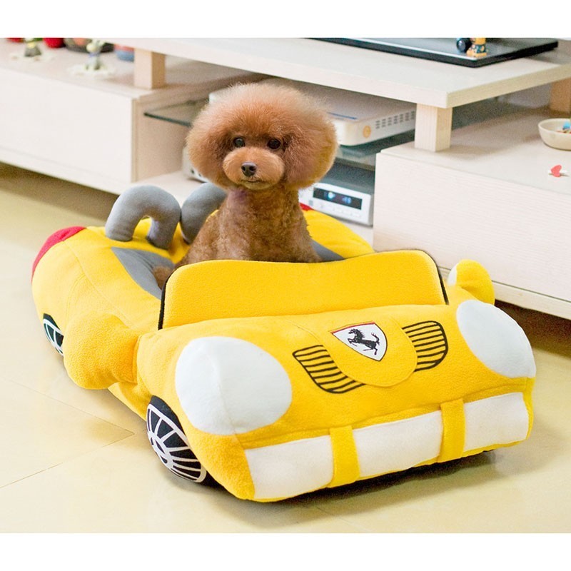 Car-Shaped Plush Pet Bed for Cats &amp; Small Dogs