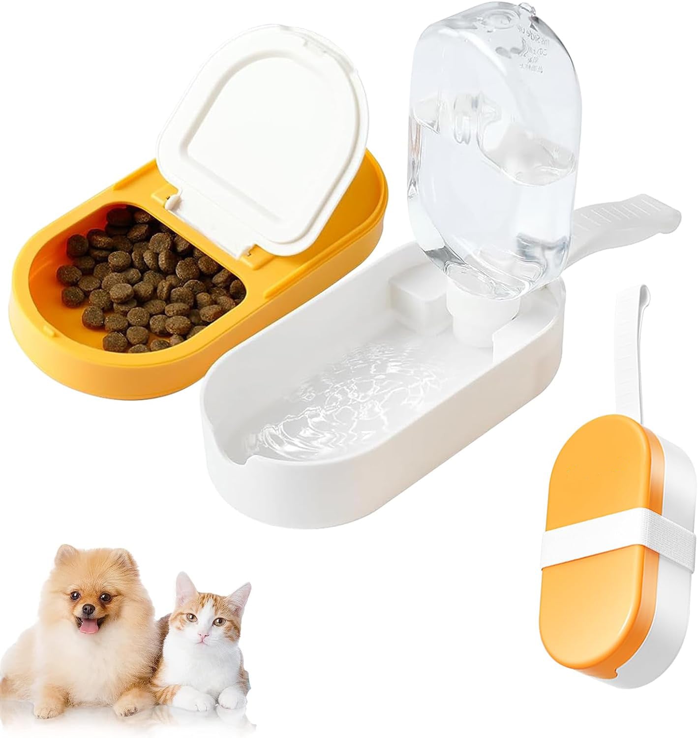 Portable Dog Water Bottle with Food Container