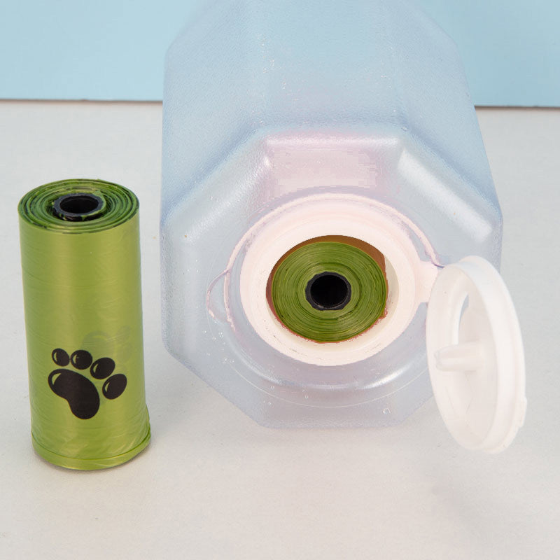 Portable Dog Water Bottle with Waste Bag Dispenser