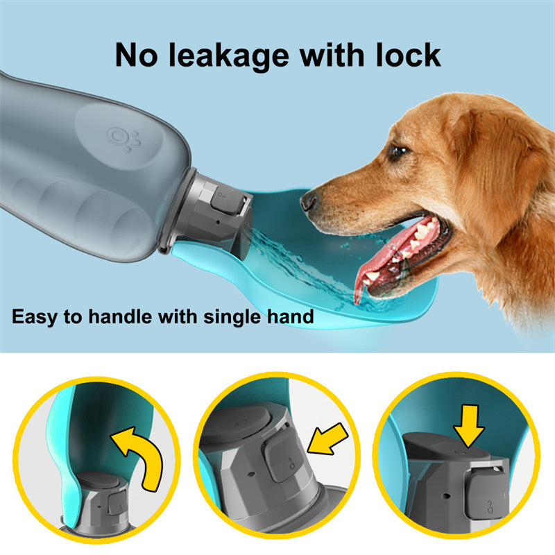 Portable Dog Water Bottle with Built-in Bowl