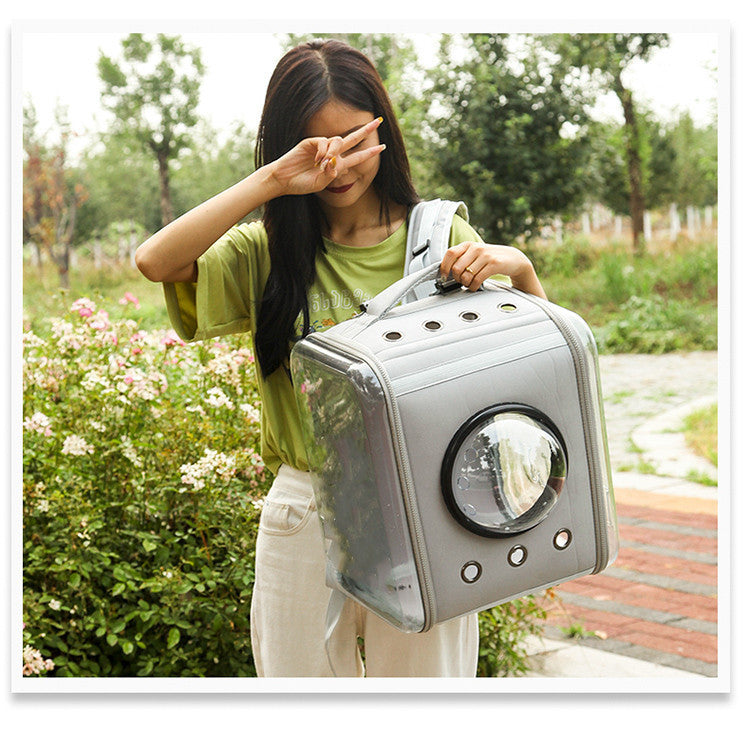 Modern Transparent Space Capsule Cat Backpack