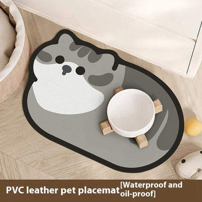 Cute Cartoon Food Mat Made of Leather