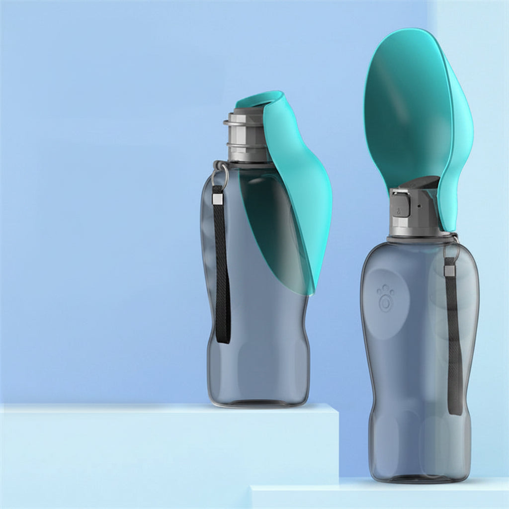 Portable Dog Water Bottle with Built-in Bowl