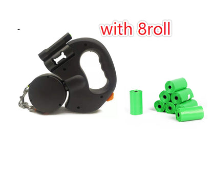 Retractable Double Dog Leash with LED Light