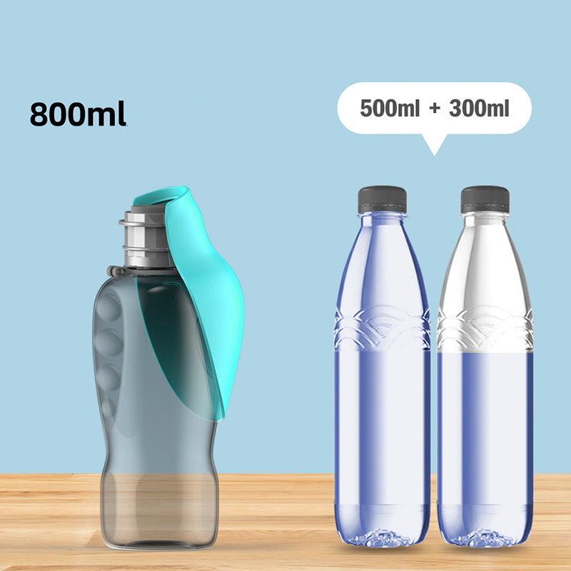 Portable Dog Water Bottle with Built-in Bowl