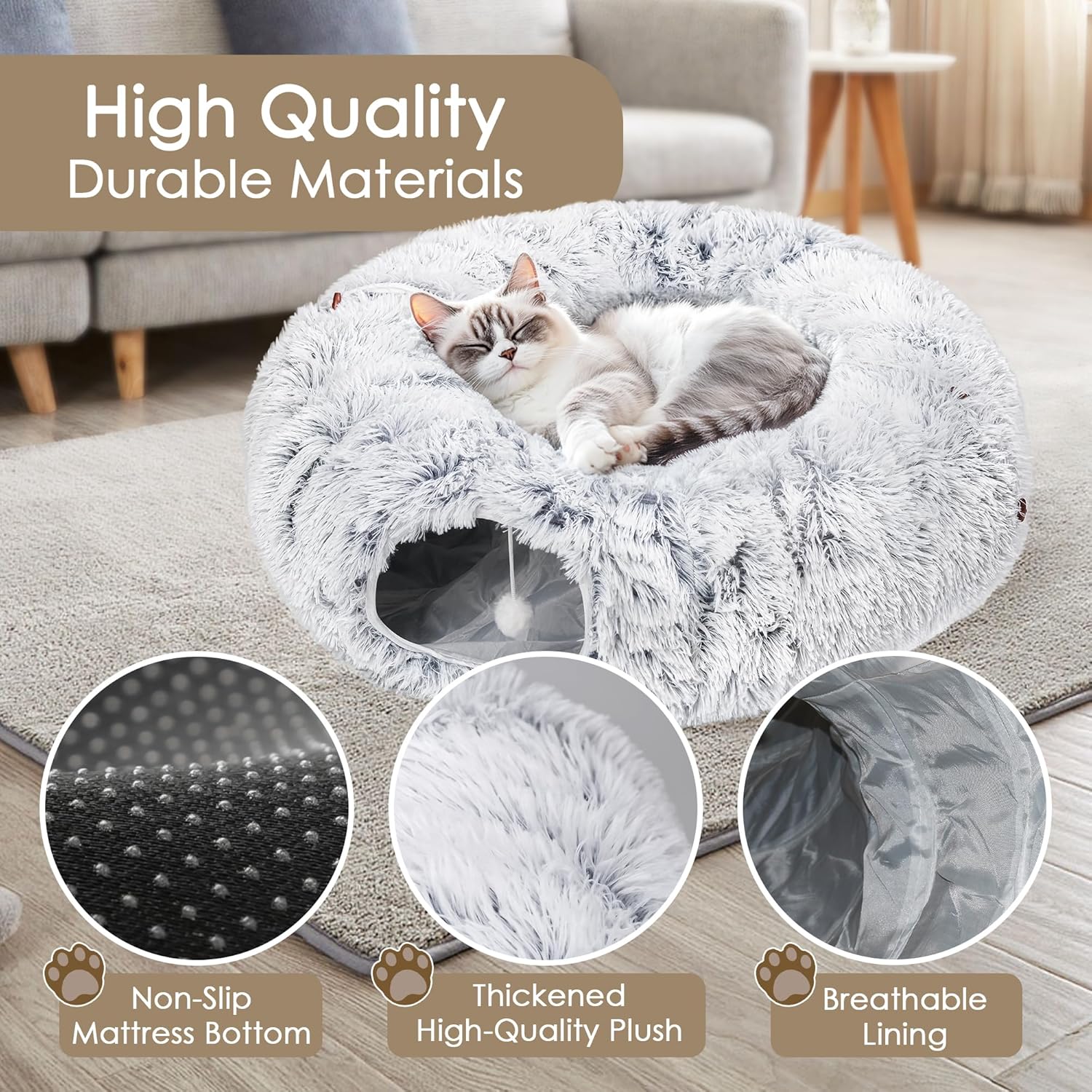 Cat Tunnel Bed for Indoor Cats